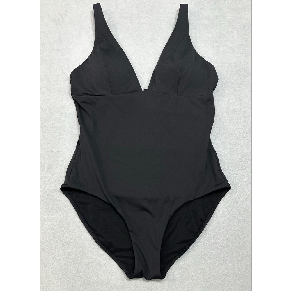 Sea Level Swim Australia Black Plunge V Neck One Piece Swimsuit Size 12 - Picture 3 of 11